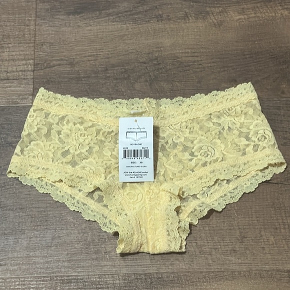 Hanky Panky lace Boy shorts Size XS orange/blue & Yellow butter both NWT 2 pairs - Picture 3 of 4